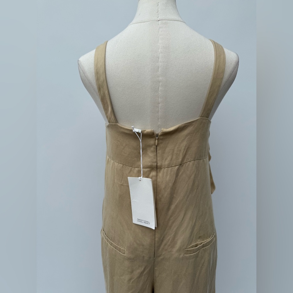 COS Tan Twist Front Wide Leg Jumpsuit Khaki Size 4 NWT Elegant Chic - Picture 10 of 15